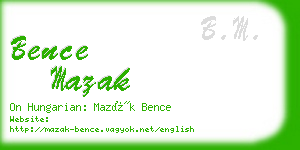 bence mazak business card